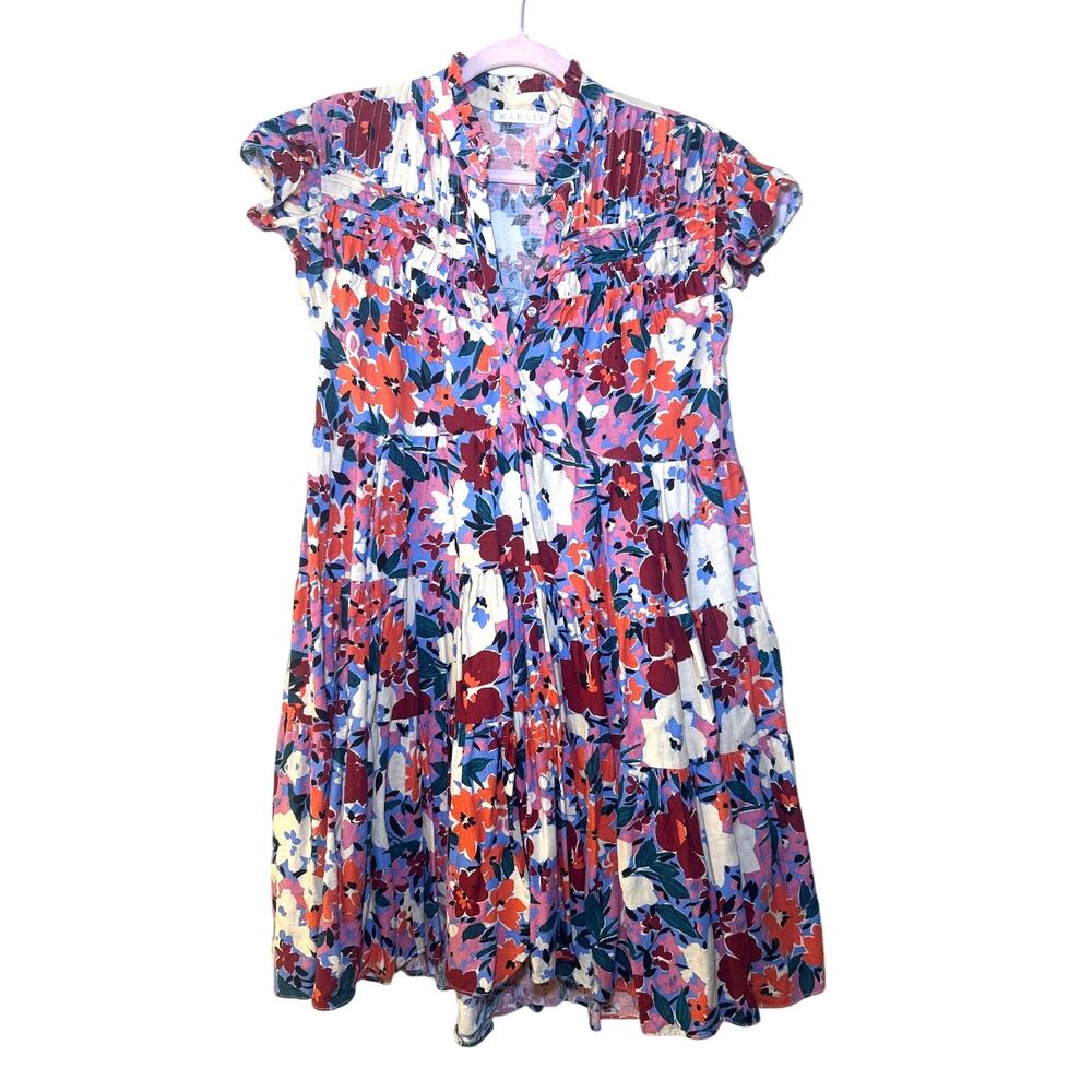 KARLIE Multicolor Floral Tiered Ruffle Sleeve Dress Mini